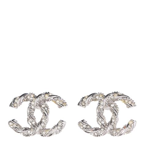 chanel crystal earrings markings|plain silver chanel earrings.